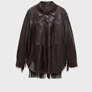 Mango Brown Fringe shirt